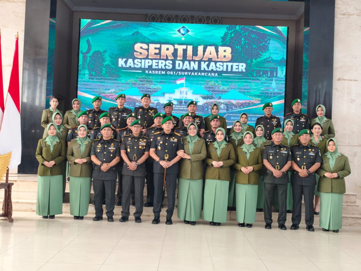 Danrem 061/Suryakancana Pimpin Sertijab Kasipers dan Kasiter, Tekankan Peningkatan Kinerja Satuan