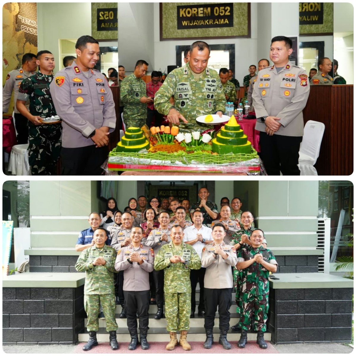 HUT ke-81 TNI, Polres Metro Tangerang Kota dan Polres Tangerang Selatan Sambangi Makorem 052/Wijayakrama, Tegaskan Soliditas TNI-Polri