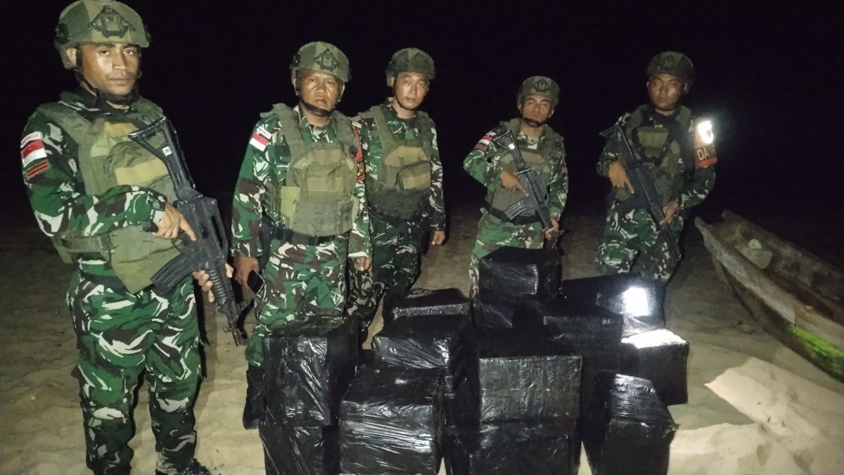 Deteksi Pergerakan Mencurigakan, Satgas Pamtas Yonarhanud 14/PWY Gagalkan Penyelundupan di Mota’ain