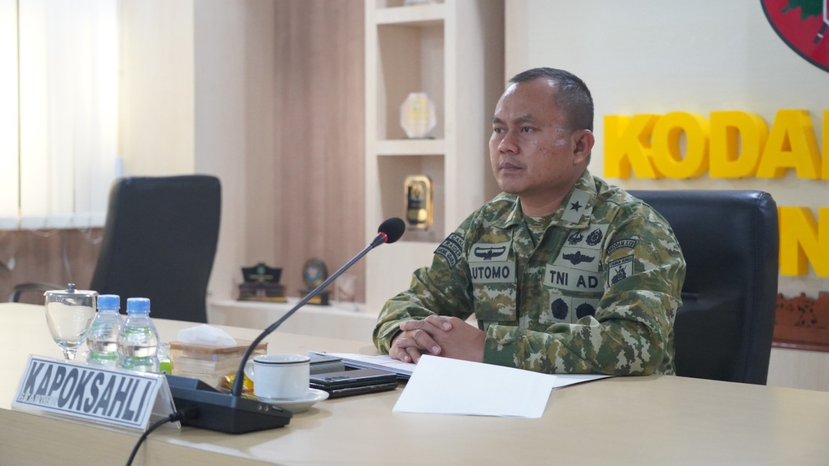 Kapoksahli Pangdam XXII/TB Ikuti Vicon Evaluasi KDKMP