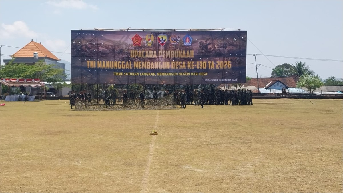 Lapangan Umum Pau Disiapkan, Kodim Klungkung Siap Gelar Upacara Pembukaan TMMD Ke 130