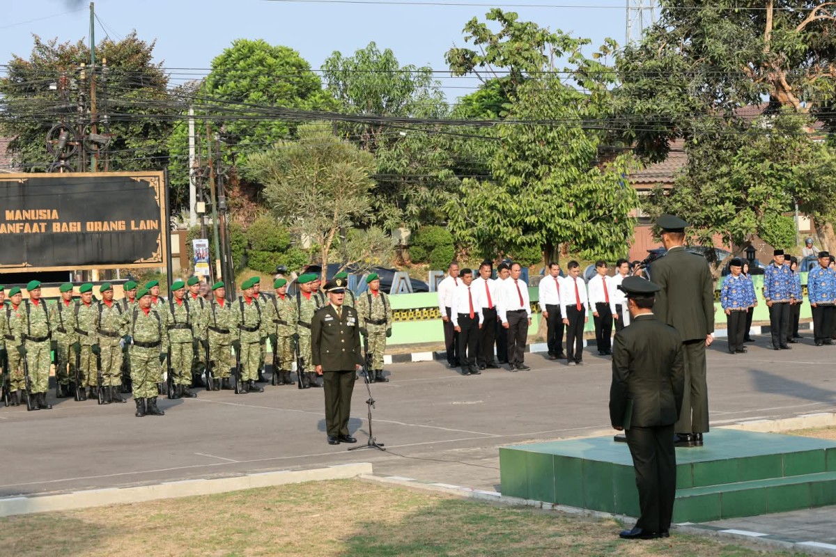 Penuh Khidmat, Prajurit dan PNS Kodim 0732/Sleman Ikuti Upacara HUT TNI ke 81