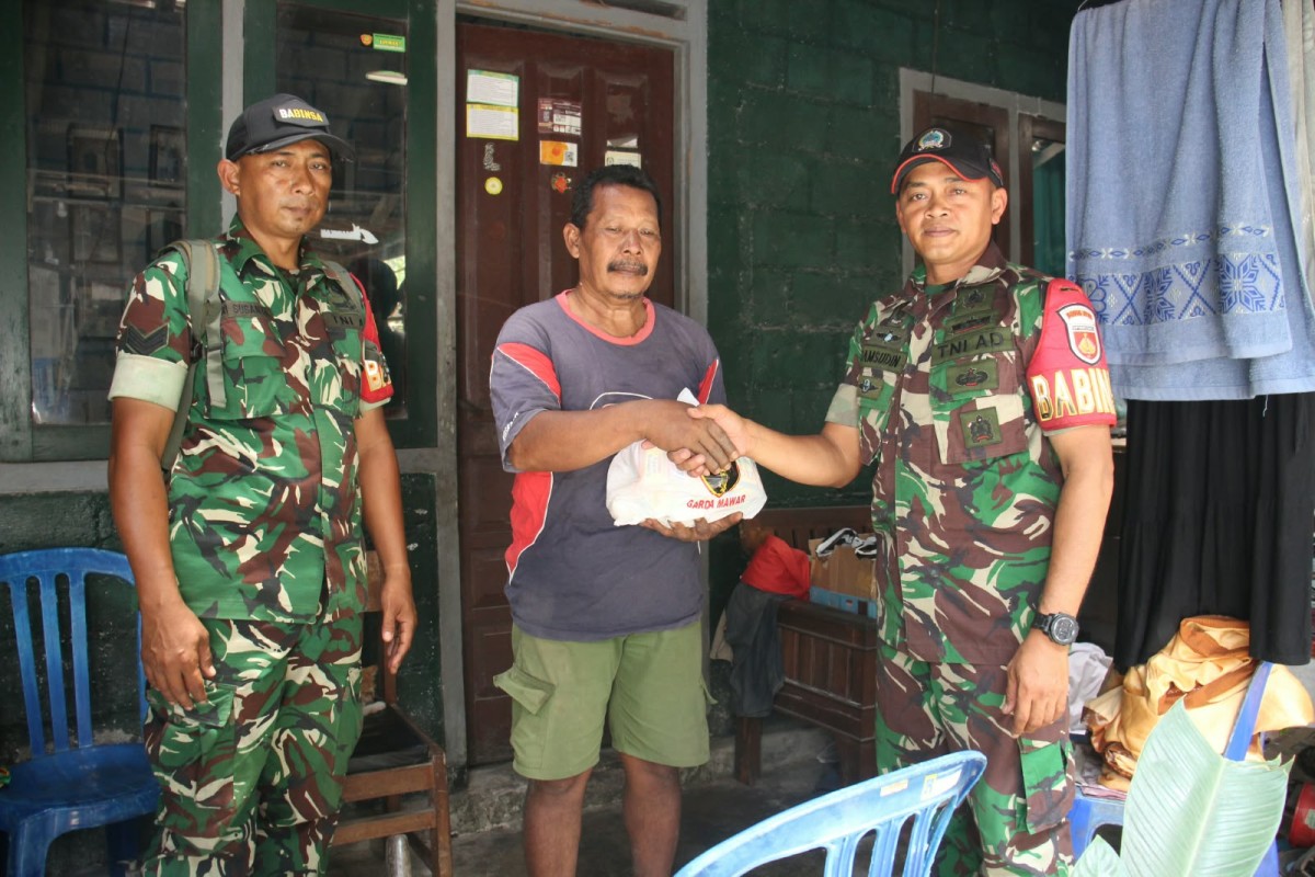 Wujud Kepedulian, Kodim 0732/Sleman Salurkan Bantuan Sembako Berkah HUT TNI Ke 81
