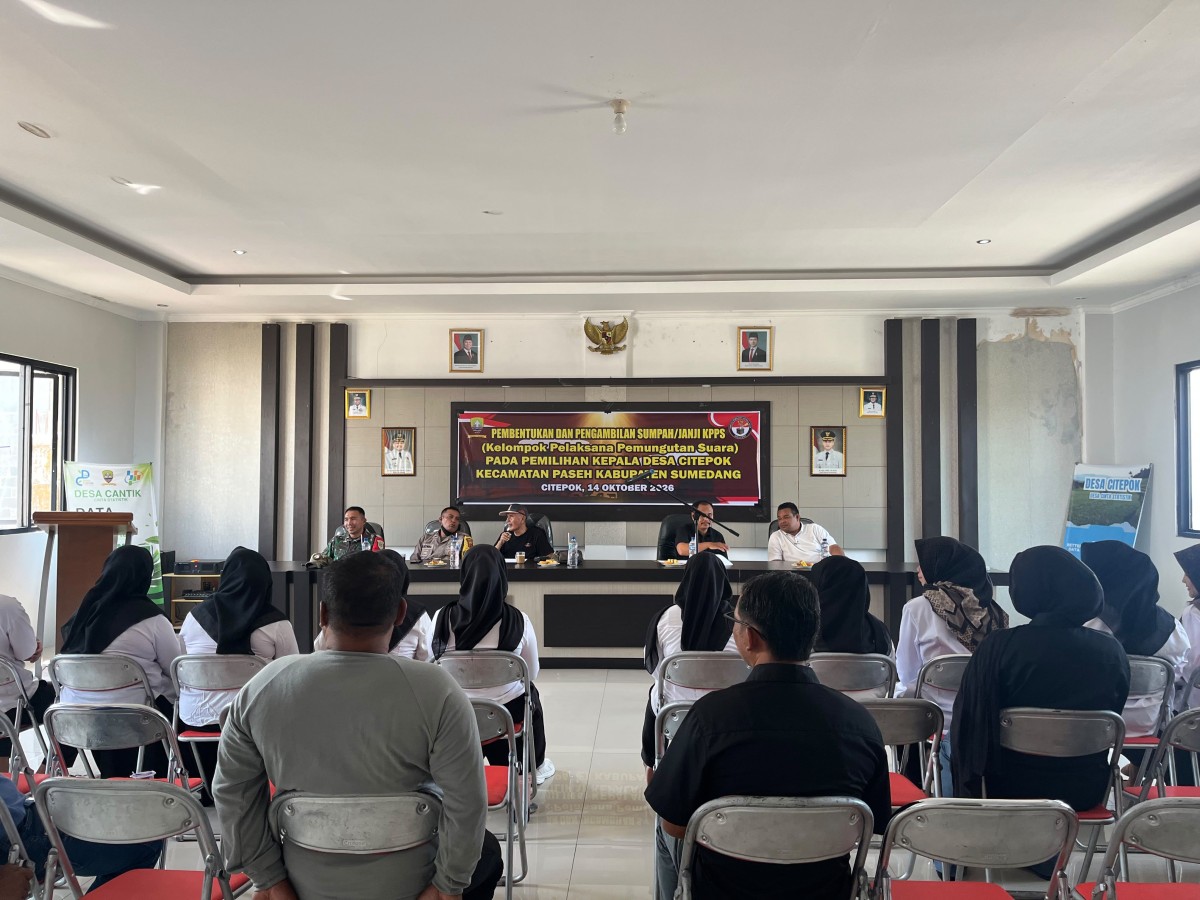 Babinsa Citepok sertu Rohiman Monitoring Pelantikan KPPS untuk Pilkades Periode 2026–2034