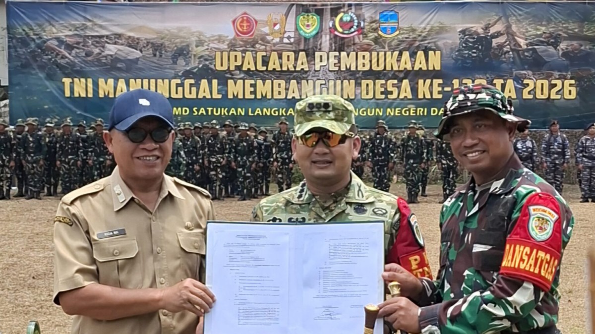 Upacara Pembukaan TMMD Ke-130 Kodim 0625/Pangandaran Berjalan Dengan Lancar Tertib Dan Aman