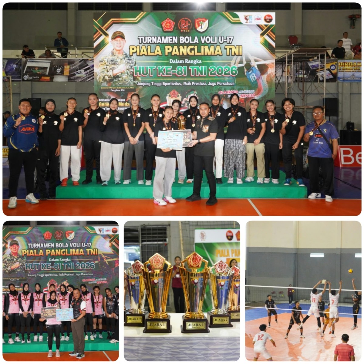 Pangdam Jaya Tutup Turnamen Voli U-17 Piala Panglima TNI, Bibit Atlet Muda Siap Naik Level