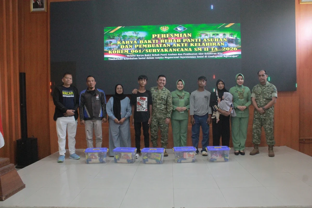 Kodim 0606/Kota Bogor Resmikan Karya Bhakti Rehab Panti Asuhan dan Penyerahan Akta Kelahiran