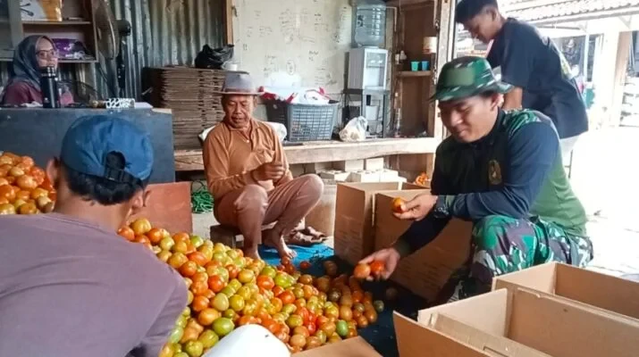 Satgas TMMD Bantu Petani Cupunagara Siapkan Hasil Panen ke Pasar Induk
