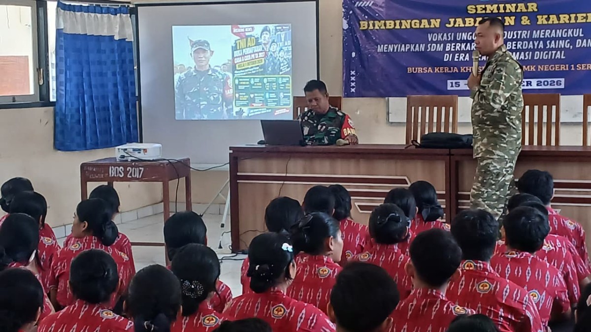 PERKUAT WAWASAN DAN MOTIVASI PELAJAR, DANRAMIL SERIRIT SOSIALISASIKAN PENERIMAAN BINTARA DAN TAMTAMA TNI AD TA 2027