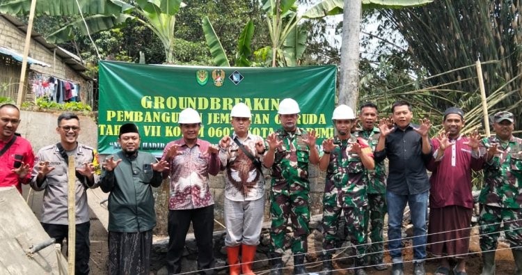 Kodim 0607/Kota Sukabumi Letakkan Batu Pertama Jembatan Perintis Garuda Tahap VII, Hubungkan Cibadak dan Parungkuda